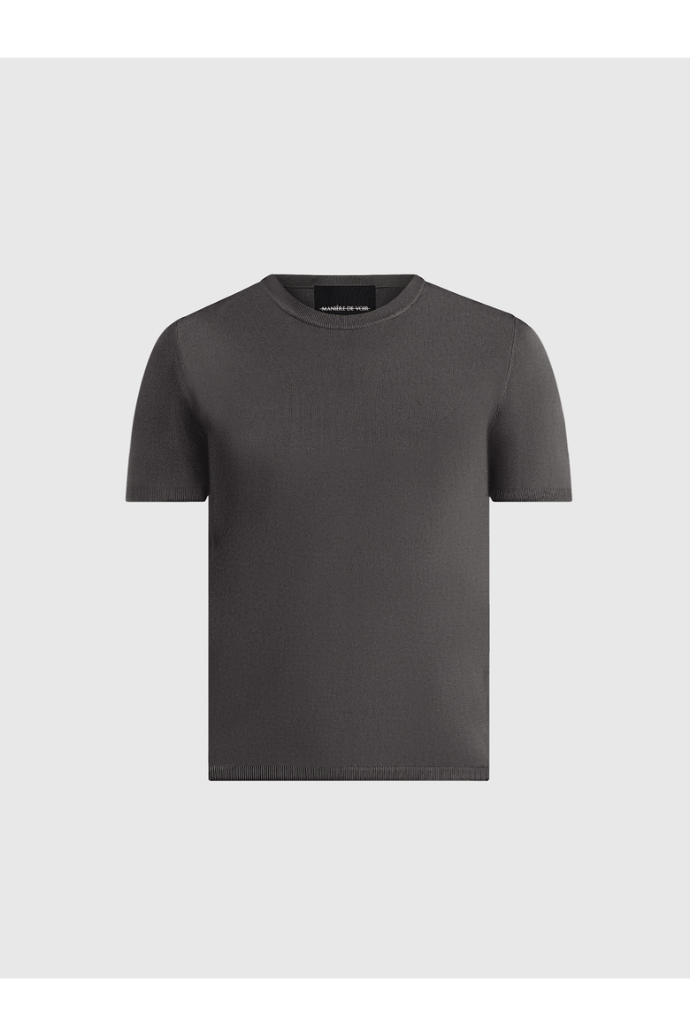 Ellis Luxe Knitted T-Shirt, Alternate, color, Grey