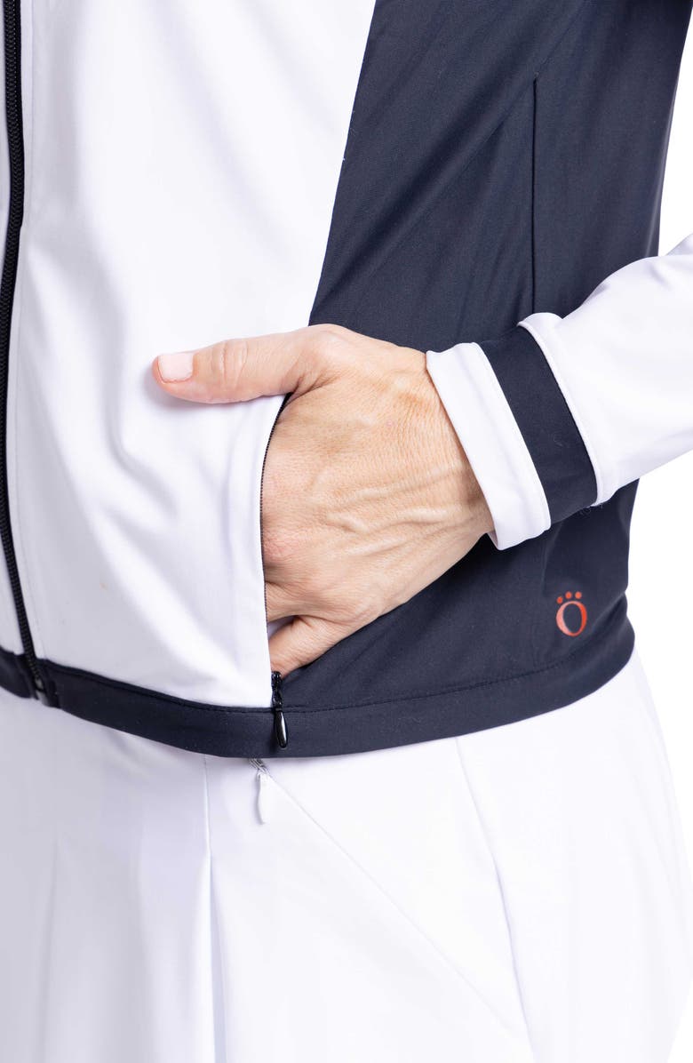 KINONA Tipped & Trim Zip Cardigan, Alternate, color,