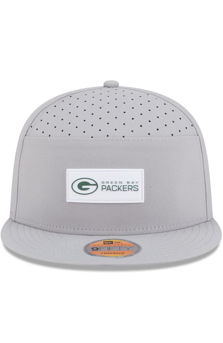 New Era Men's New Era Gray Green Bay Packers 2025 Sideline  Split Panel 9FIFTY Snapback Hat, Alternate, color, 