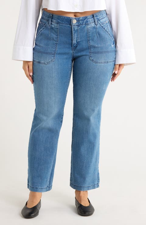Full Length Wide Leg Jeans (Plus)