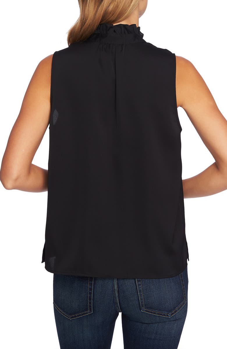 CeCe Ruffle Tie Neck Sleeveless Blouse, Alternate, color, 