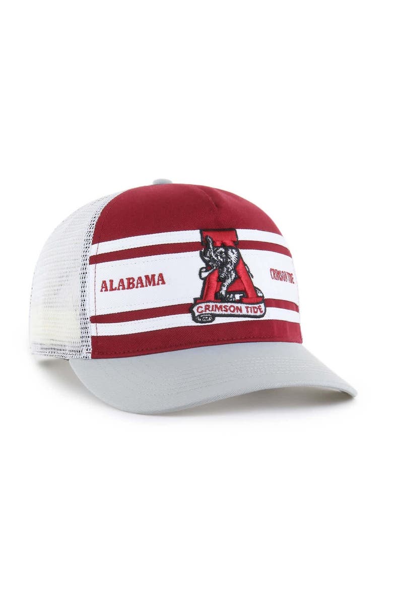 '47 Youth '47 Crimson/Gray Alabama Crimson Tide Super Stripe Hitch Adjustable Trucker Hat, Alternate, color, 