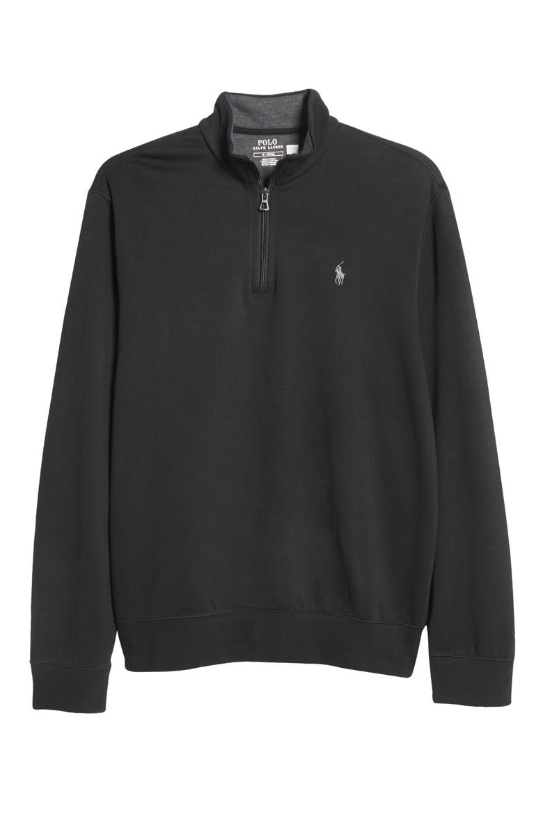 Men's Double Knit Jersey Half Zip Pullover, Alternate, color, POLO BLACK/ C9686