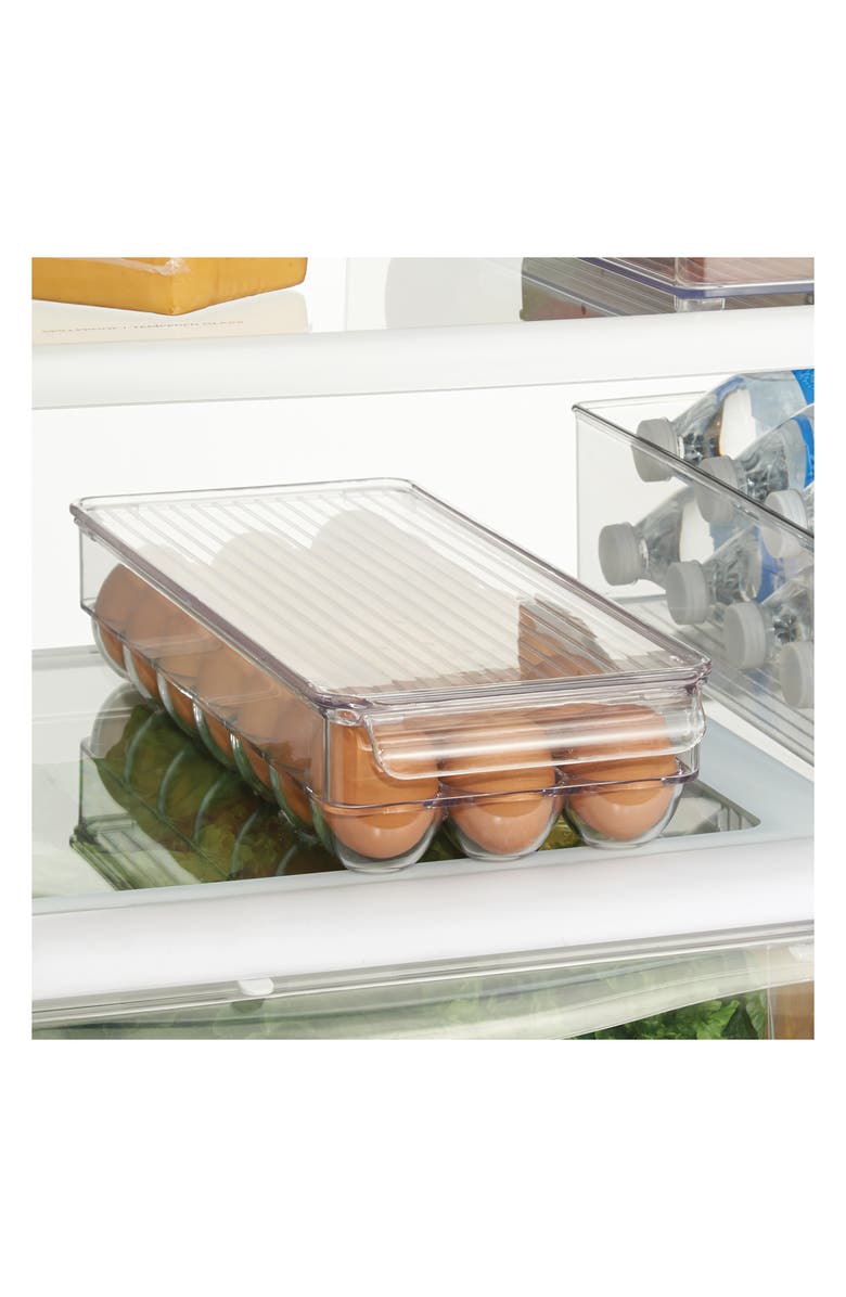 iDesign Plastic Egg Holder - Holds 21 Eggs - Set of 2 - Clear - Made in USA, Alternate, color, Clear