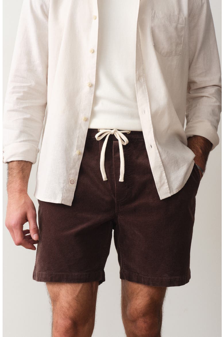 Saturday Corduroy Shorts, Main, color, DARK BROWN