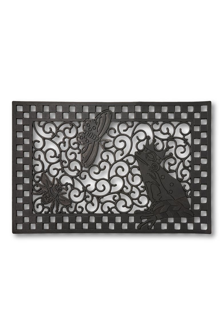 Frog Rubber Entrance Mat, Main, color, BLACK