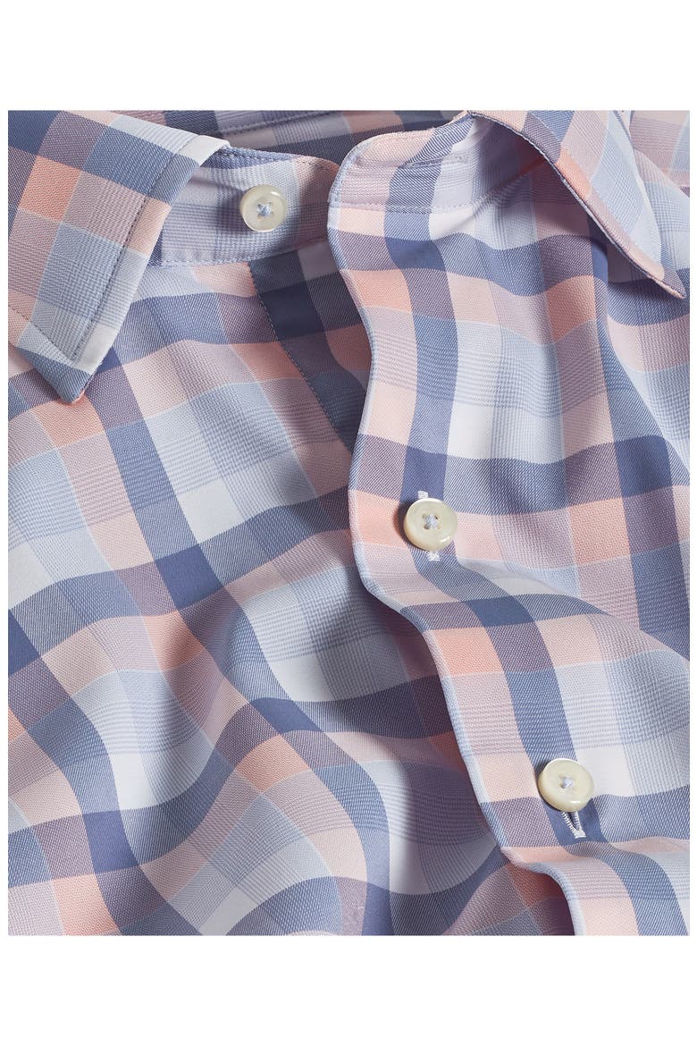 Plaid Performance Sport Shirt, Alternate, color, BLUE/ MELON