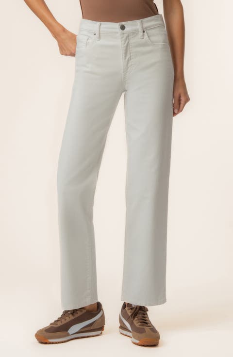 Avery High Waist Ankle Straight Leg Corduroy Pants