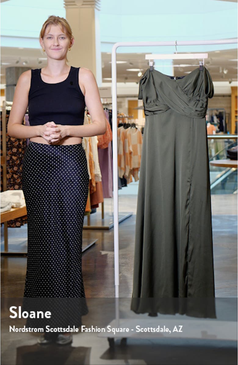 Off the Shoulder Satin Gown, sales video thumbnail