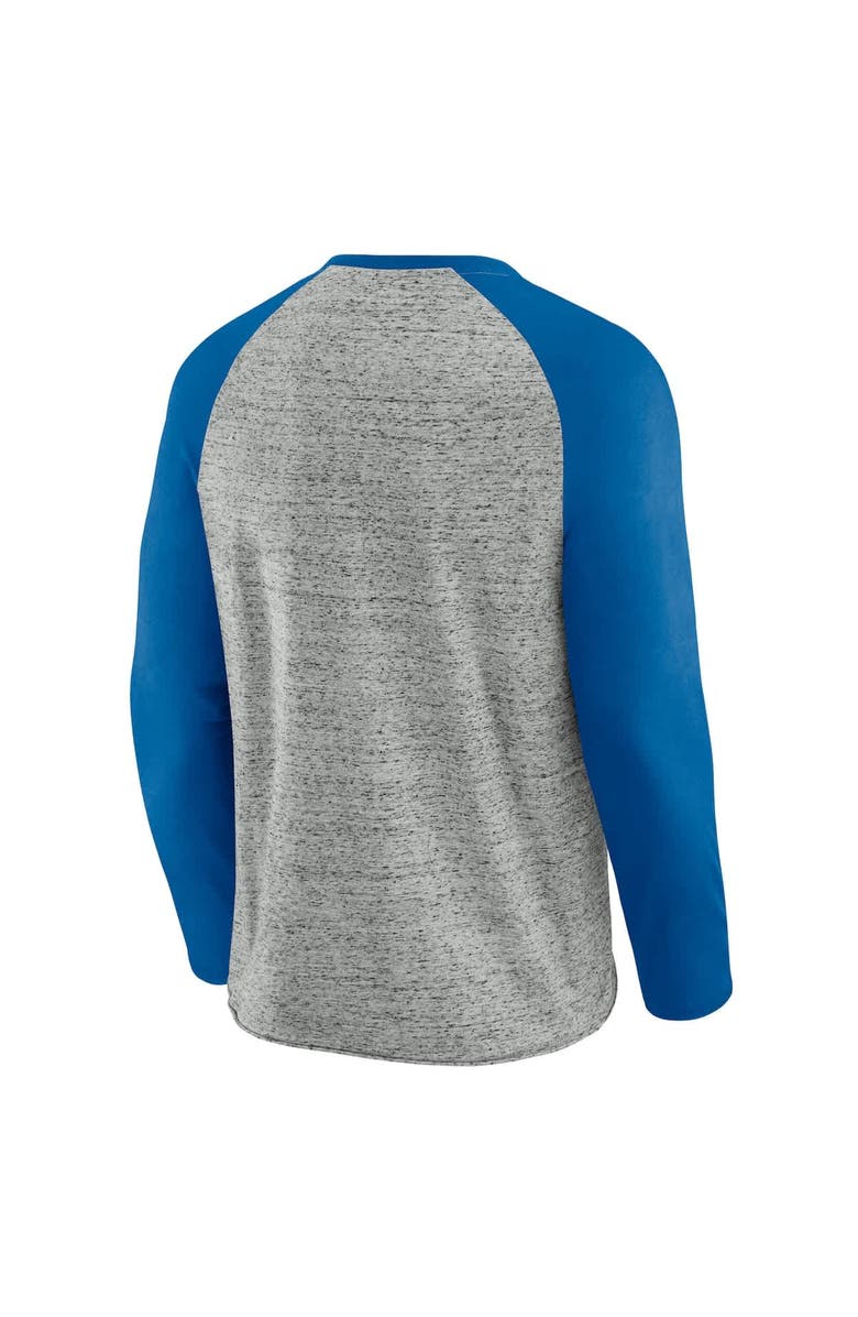 Darius Rucker Collection by Fanatics Men's Darius Rucker Collection by Fanatics  Heather Gray Milwaukee Brewers Raw Edge Raglan Long Sleeve Baseball T-Shirt, Alternate, color, 