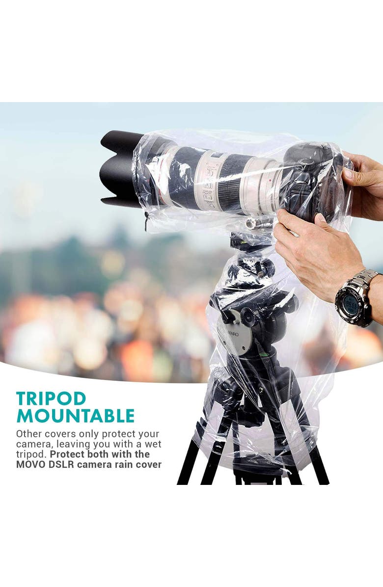 MOVO (5 Pack) RC1 Clear Rain Cover for DSLR Camera & Lens up to 18 Long, Alternate, color, Black