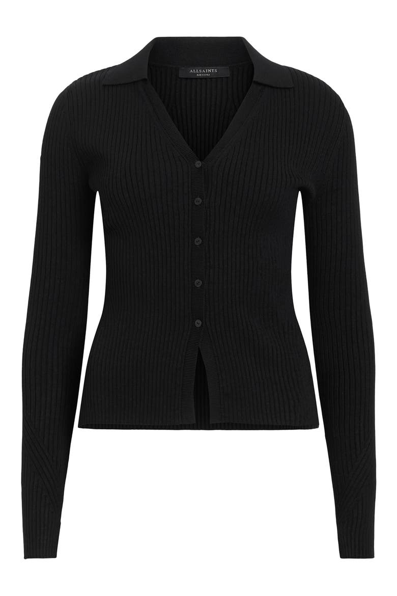 Cruz Ribbed Cardigan, Alternate, color, BLACK
