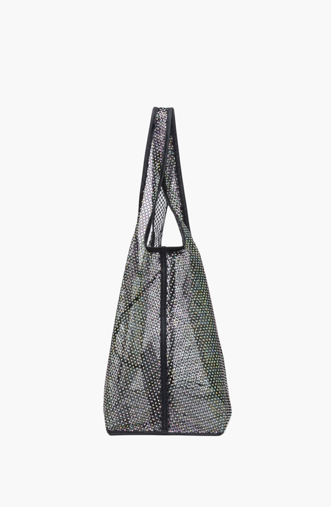 Crystal Embellished Mesh Market Tote Bag