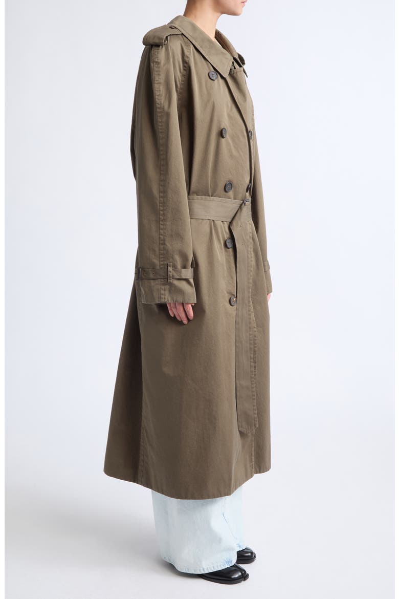 Double Breasted Trench Coat, Alternate, color, MILITARY GREEN
