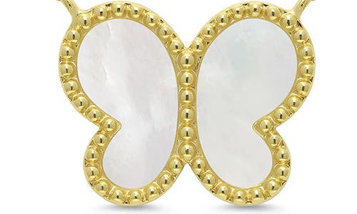 Lily Nily Mother Of Pearl Butterfly Pendant Necklace In Gold
