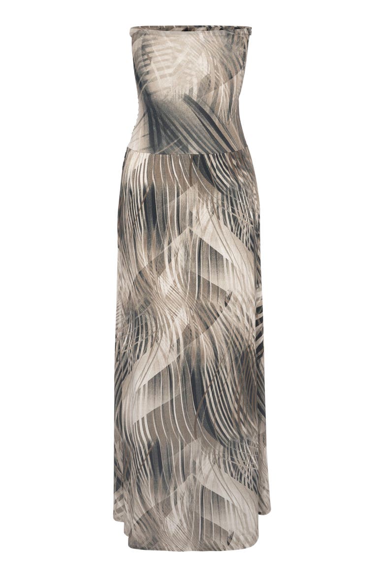 Women's Bandeau Maxi Dress, Alternate, color, Sand Print