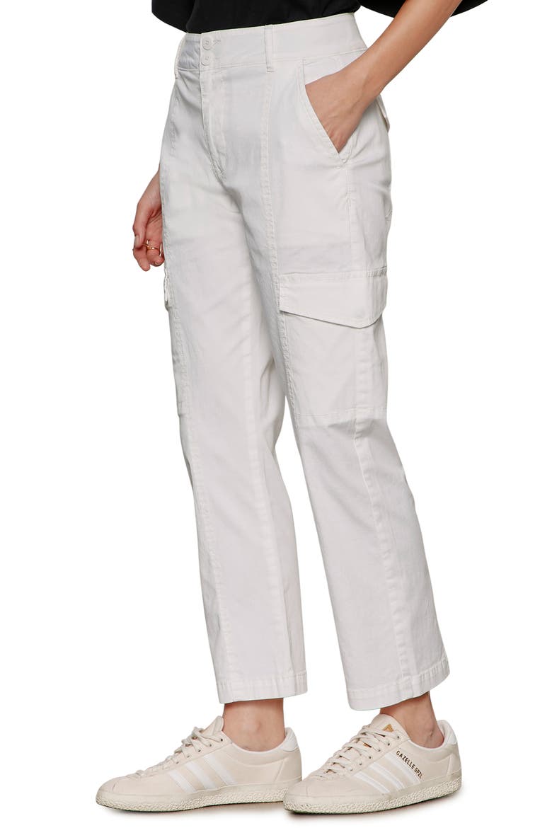 Rebel Ankle Straight Leg Cargo Pants, Alternate, color, CHALK WHITE