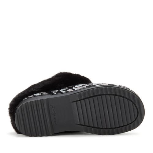 Dearfoams Hannah Festive Knit Clog Slipper In Black