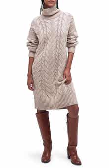 Barbour Woodlane Cable Stitch Long Sleeve Sweater Dress