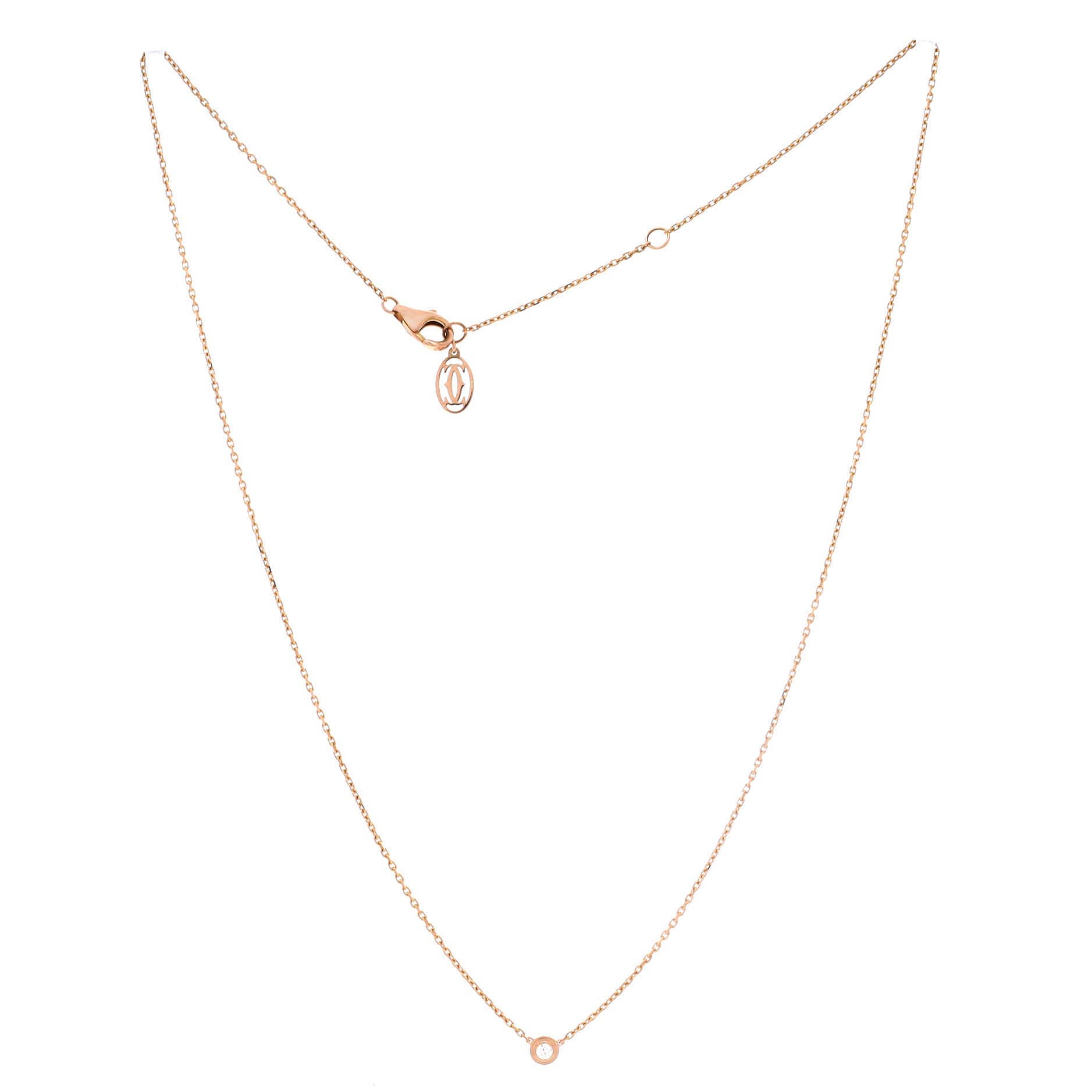 Cartier D'Amour Pendant Necklace 18K Rose Gold with Diamond XS, Alternate, color, Metallic Gold