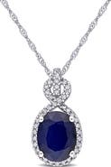 Julianna B. Gemstone & Diamond Infinity Halo Necklace 10K