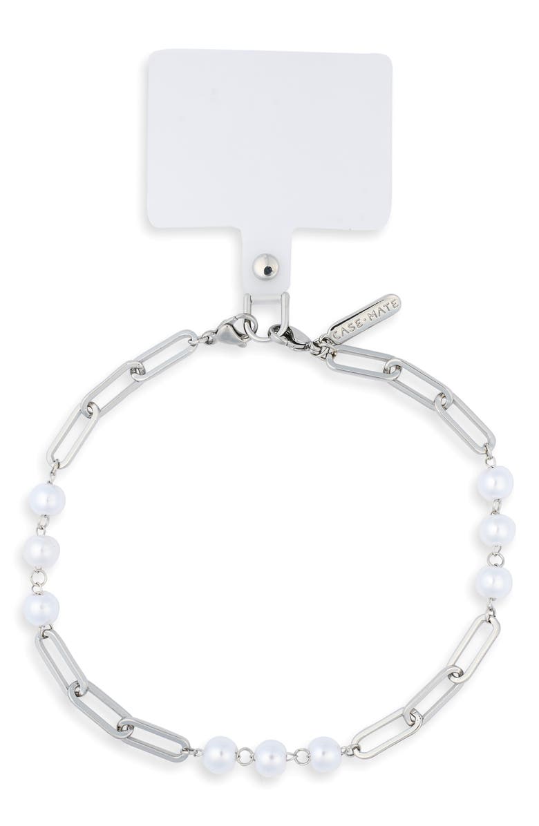 Case-Mate<sup>®</sup> Linked Charm Phone Chain, Main, color, Silver Pearl