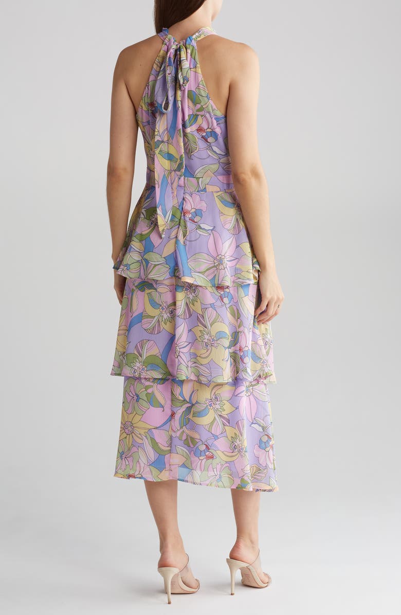 Tahari ASL Floral Tiered Dress, Alternate, color,