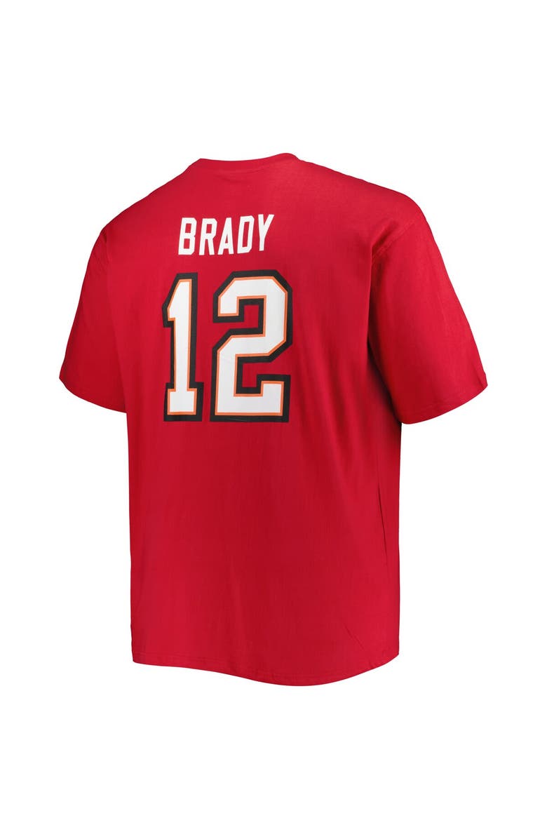 FANATICS Men's Fanatics Branded Tom Brady Red Tampa Bay Buccaneers Big & Tall Player Name & Number Logo T-Shirt, Alternate, color,