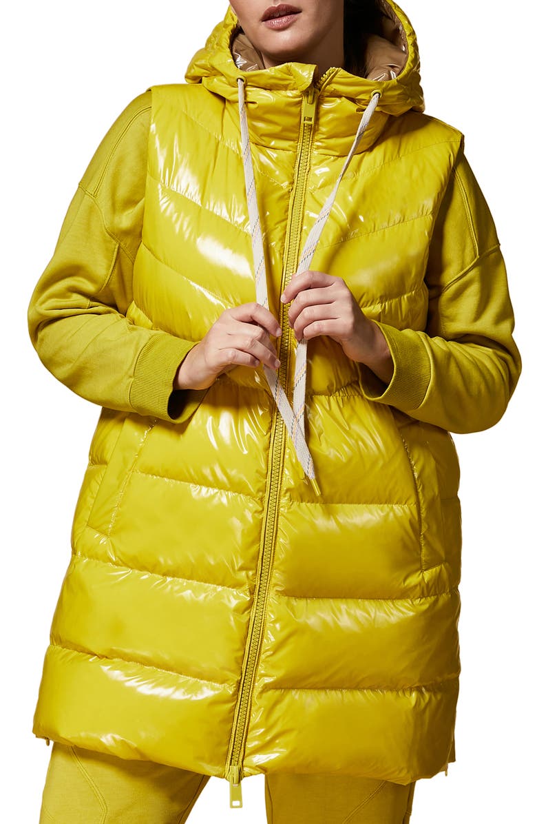 Marina Rinaldi Glossy Quilted Water Repellent Puffer Vest, Main, color,