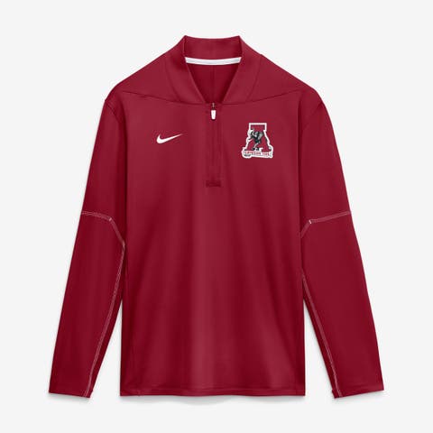 Men's Nike Crimson Alabama Crimson Tide 2026 Sideline Midweight Half-Zip Dri-FIT Pullover