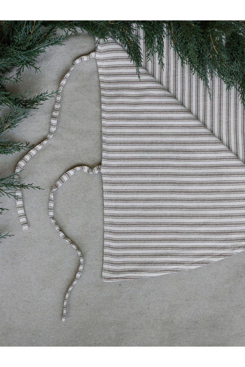 Ticking Stripe Reversible Tree Skirt, Alternate, color, Earth tones