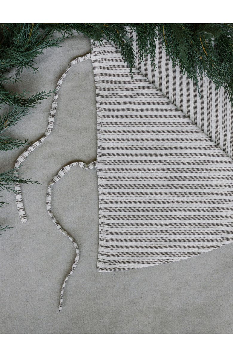 CG Hunter Ticking Stripe Reversible Tree Skirt, Alternate, color, Earth Tones