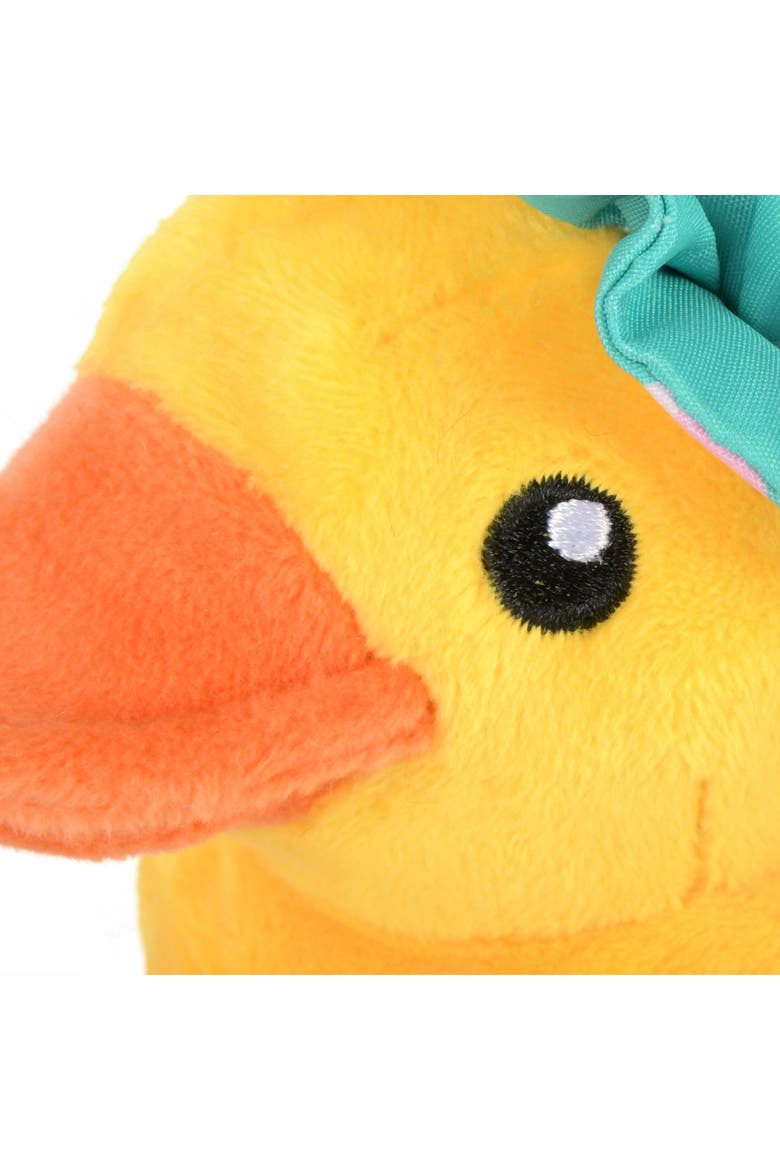 Splish Splash Bubbles The Duck, Plush Dog Toy, Squeaker & Crinkle Cap, Alternate, color, Multicolored