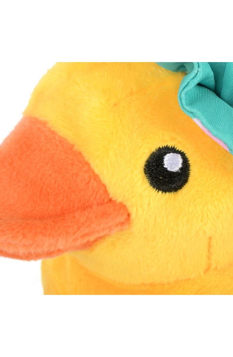 P.L.A.Y. Splish Splash Bubbles The Duck, Plush Dog Toy, Squeaker & Crinkle Cap, Alternate, color, Multicolored