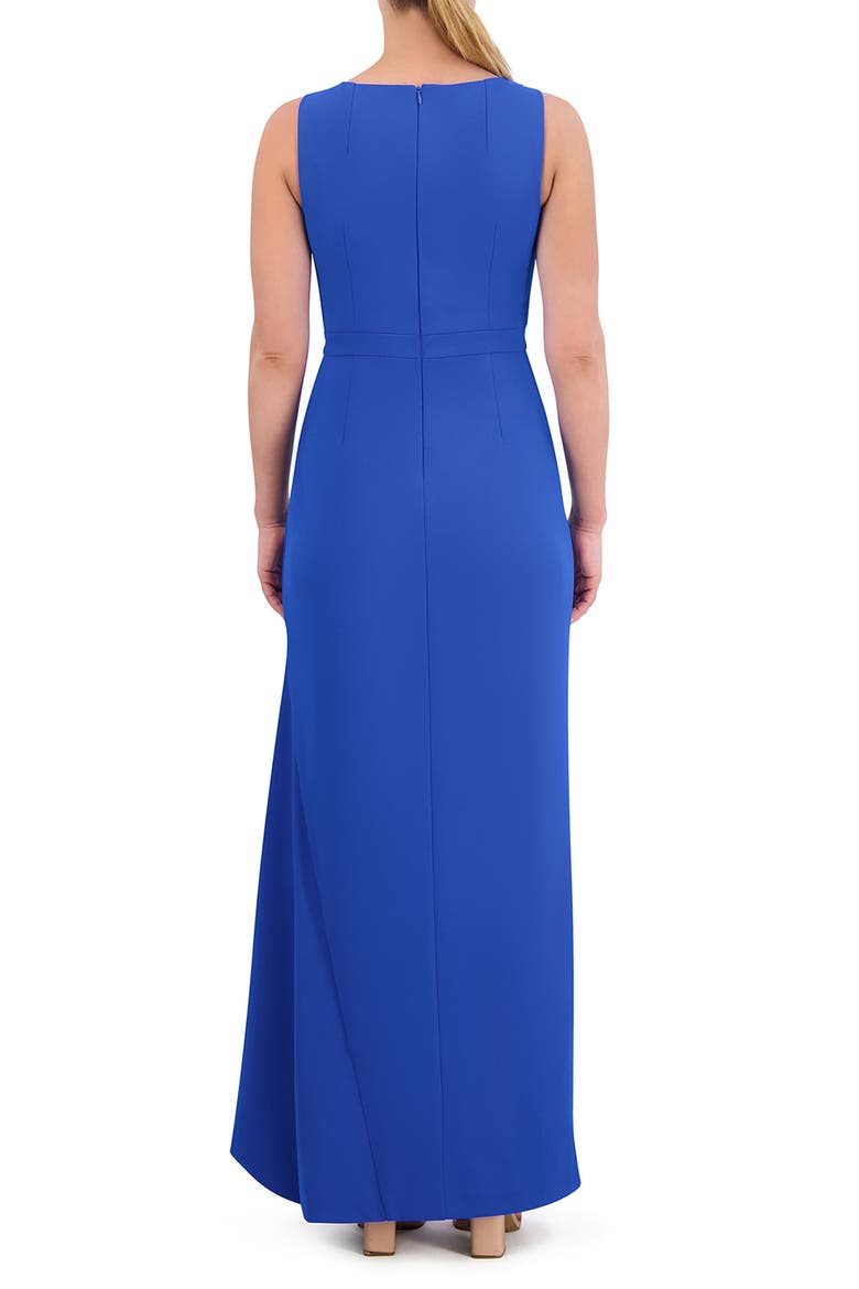 Ruffle Slit Scuba Crepe Dress, Alternate, color, COBALT