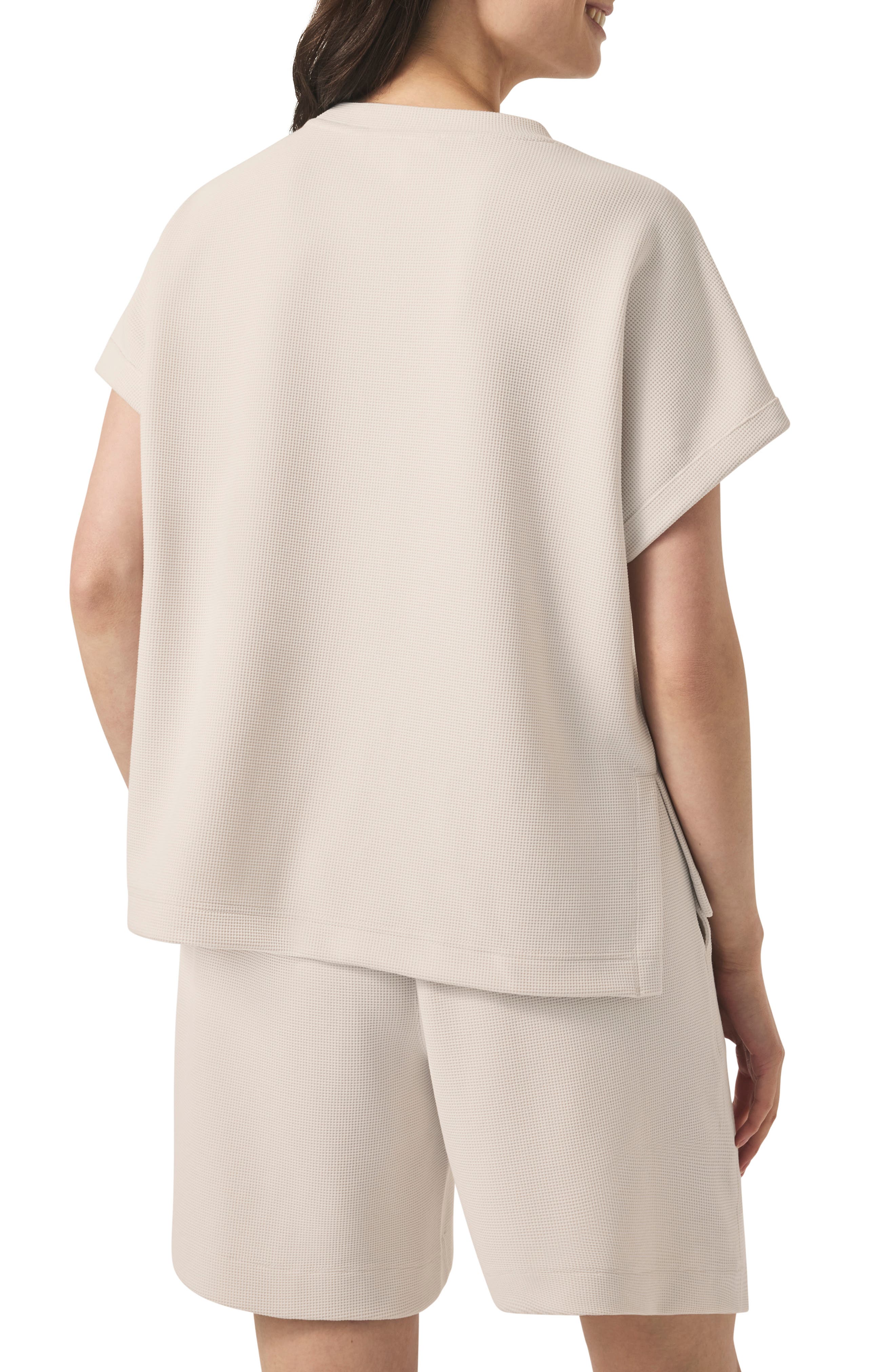 Waffle Scuba Knit Short Sleeve Sweatshirt - image 2
