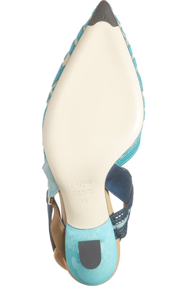 Fendi Colibri Mesh Slingback Pump, Alternate, color, Blue