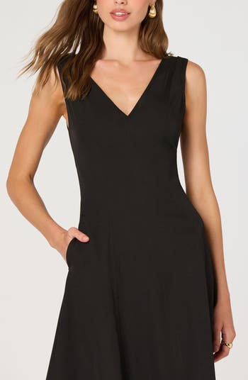 V-Neck Midi Dress