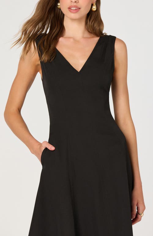 Astr The Label V-neck Midi Dress In Black