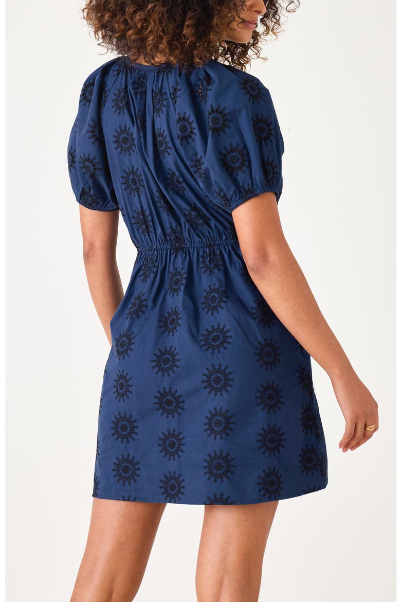 Hedy Short Eyelet Dress, Alternate, color, Deep Indigo/Black