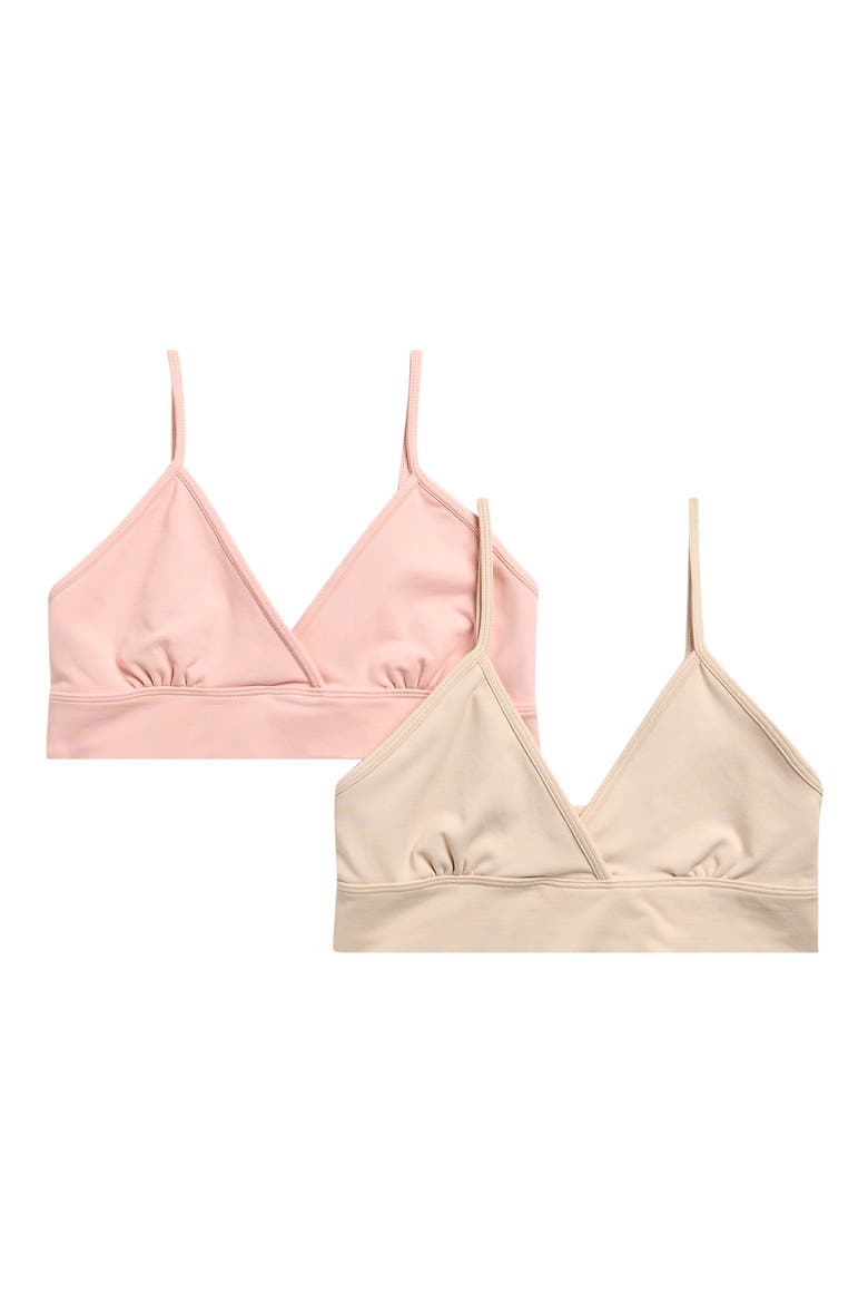 Set of 2 Skin Soft Smoothing Kyla Crossover Bralettes, Main, color, CRYSTAL GRAY/ LOTUS