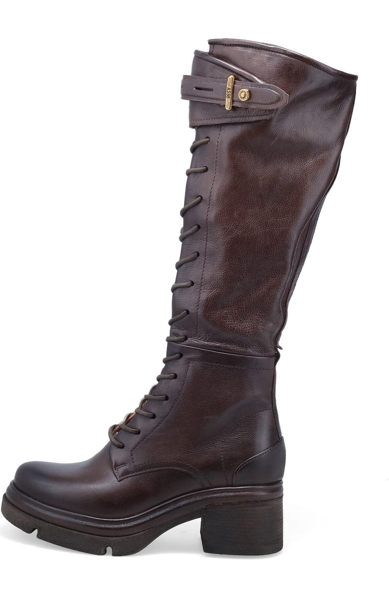 A.S.98 Edison Lace-Up Knee High Boot, Alternate, color, Brown