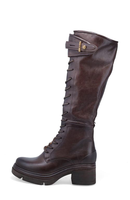 As98 A.s.98 Edison Lace-up Knee High Boot In Brown