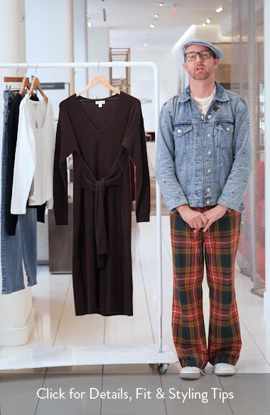 Long Sleeve Wool Cashmere Blend Sweater Dress