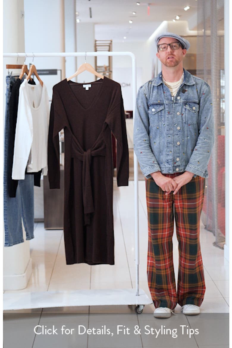 Long Sleeve Wool & Cashmere Blend Sweater Dress video