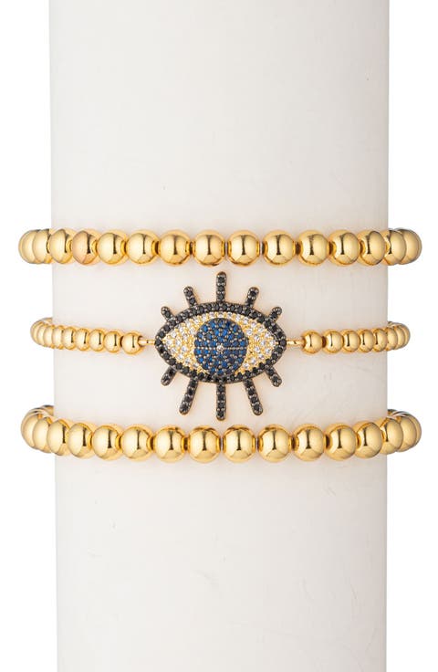 Sunset Eye Stretch Beaded Bracelet Set