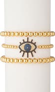 EYE CANDY LOS ANGELES Sunset Eye Stretch Beaded Bracelet Set