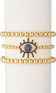 EYE CANDY LOS ANGELES Sunset Eye Stretch Beaded Bracelet Set