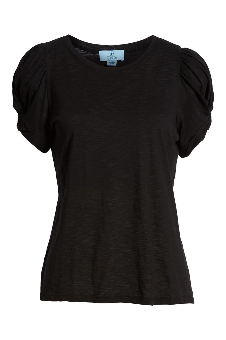 Puff Sleeve Top, Alternate, color, RICH BLACK