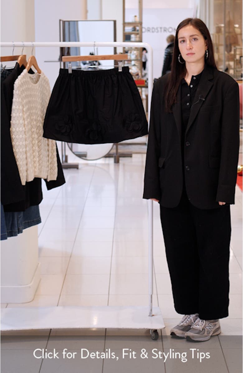 Floral Applique Organic Cotton Miniskirt, sales video thumbnail